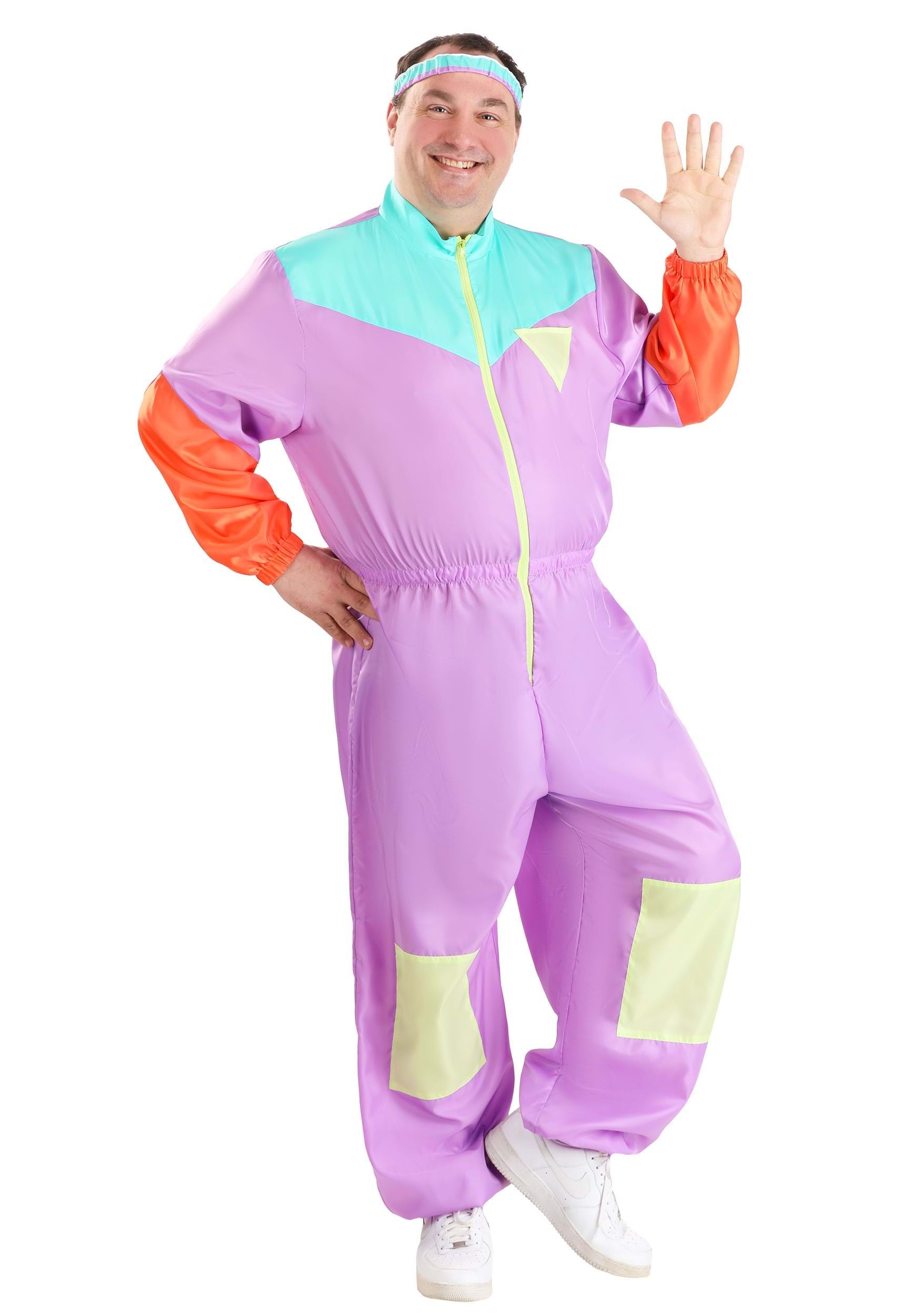 Plus Size Men's 80's Tracksuit Fancy Dress Costume | Made by Us Halloween Fancy Dress Costumes