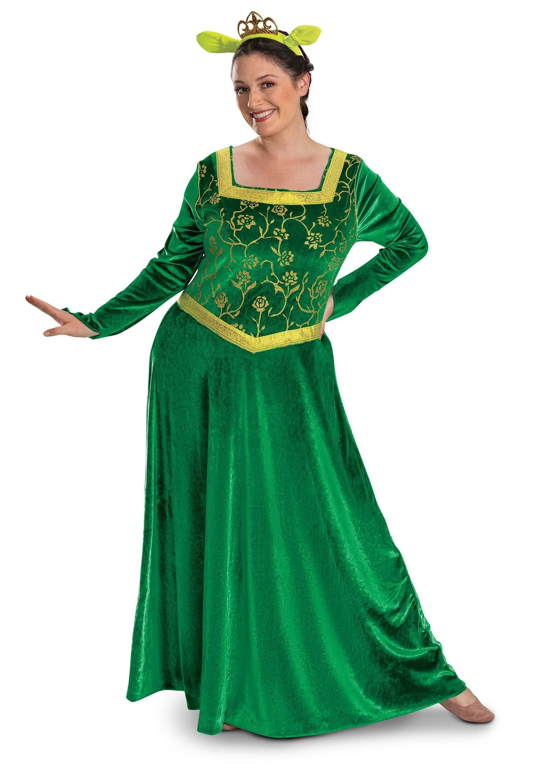 Deluxe Shrek Fiona Women's Fancy Dress Costume Dress , Shrek Fancy Dress Costumes