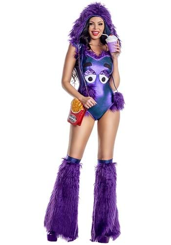 Womens Sexy Purple Grim Milkshake Monster Costume