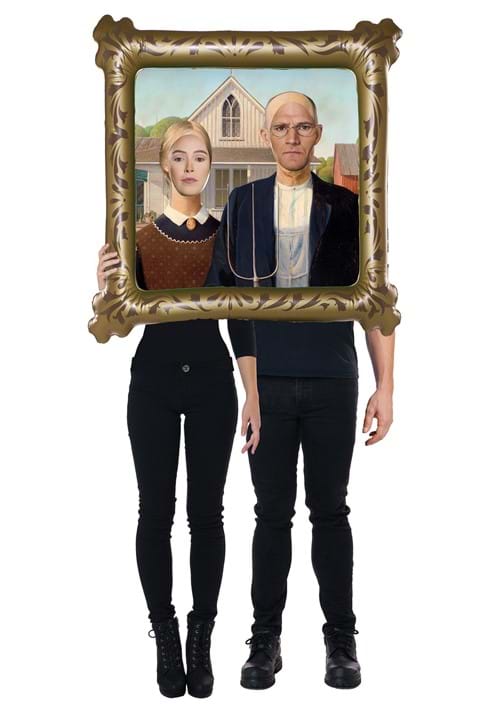 American Gothic Farmer Couple Infaltable Painting 