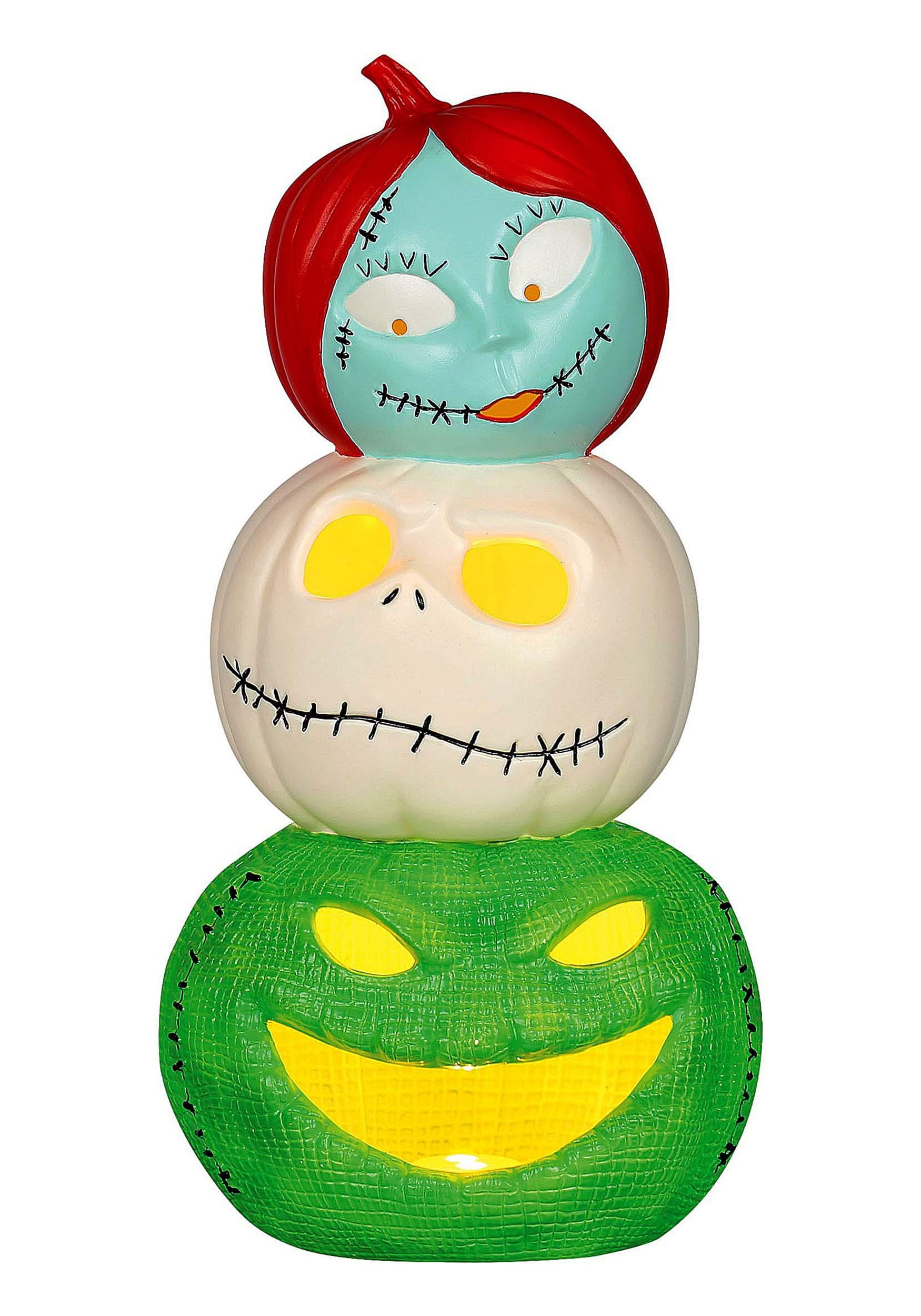 Jack, Sally and Oogie Boogie Light Up Pumpkin Stack Decoration | Disney Decorations