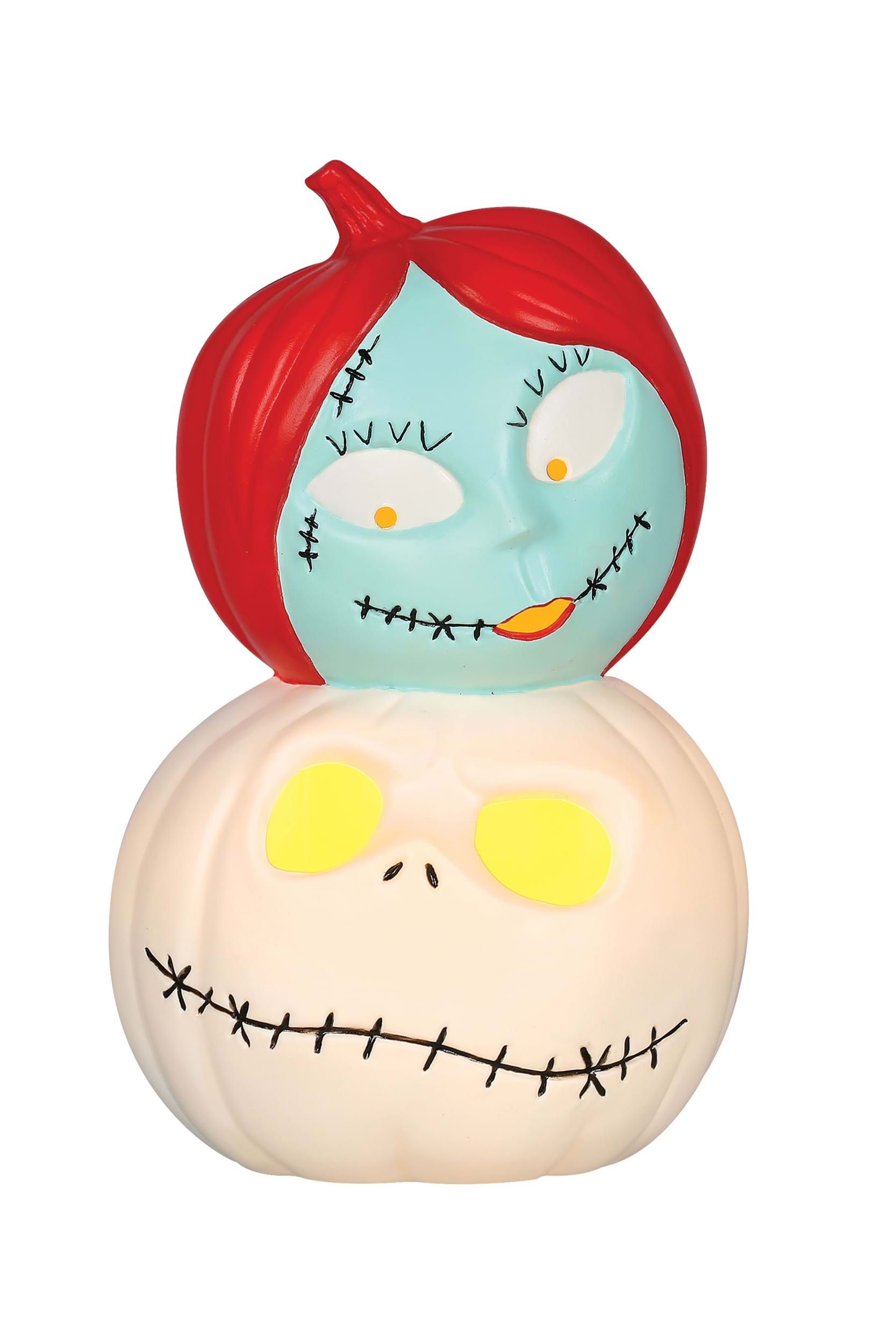 12-Inch Disney Light Up Jack and Sally Pumpkin Stack Decoration | Disney Decorations