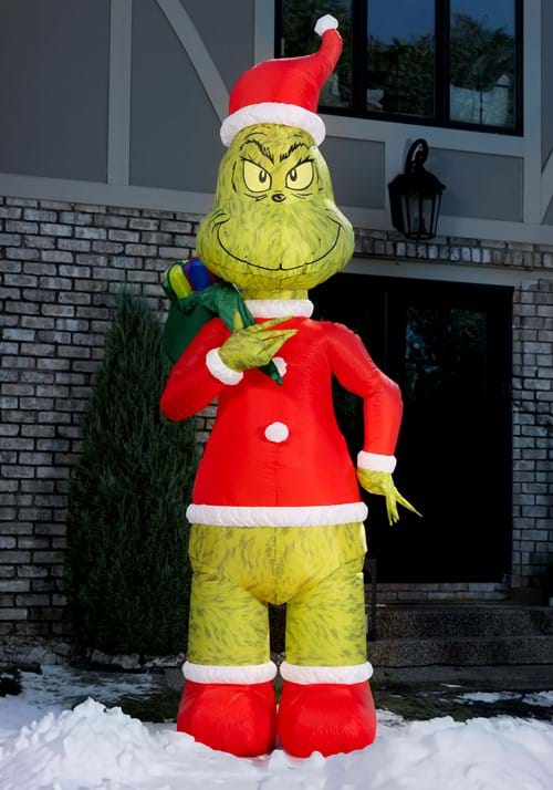 8 Foot Inflatable Grinch Santa Decoration