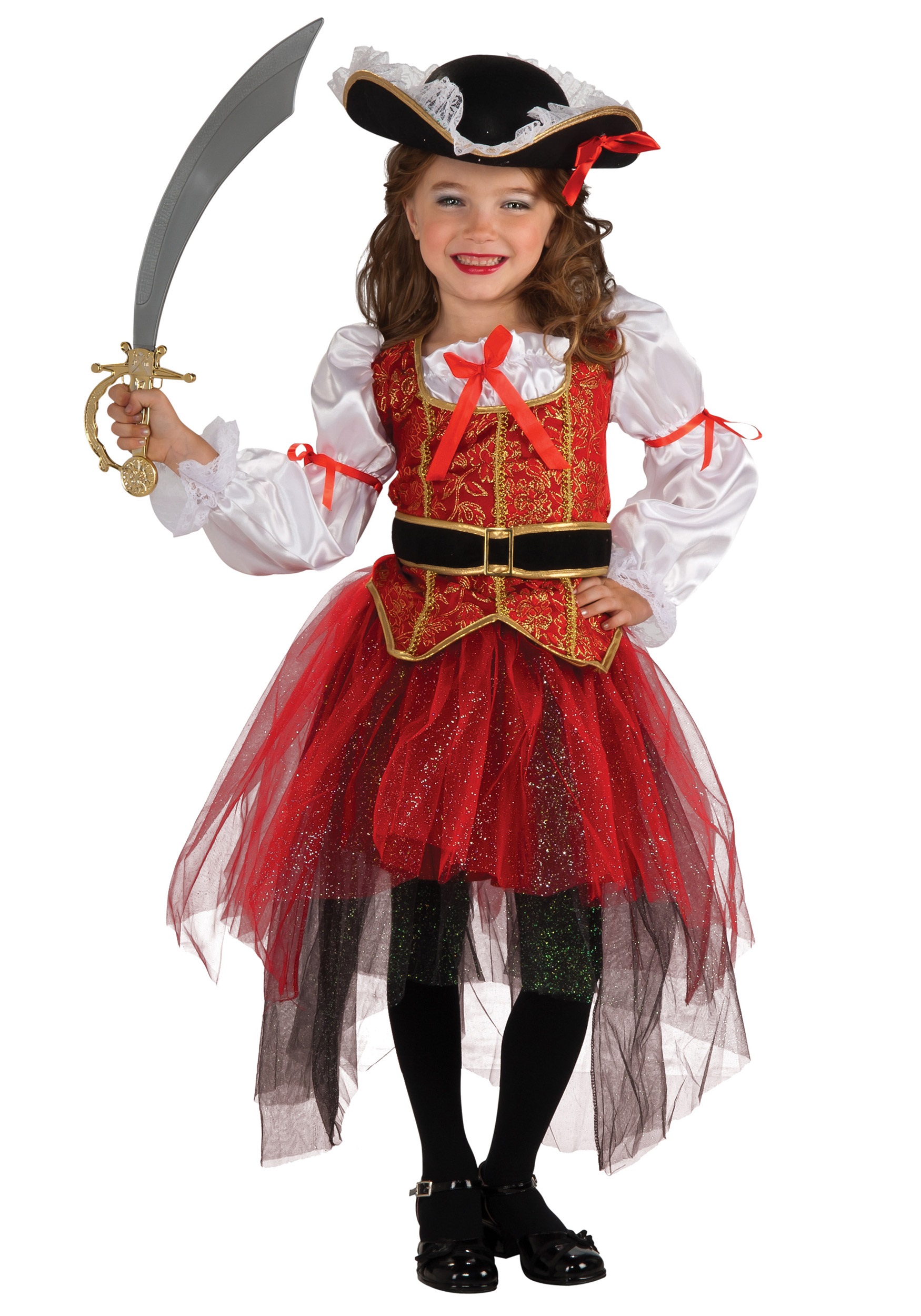 Girls Princess Sea Pirate Fancy Dress Costume
