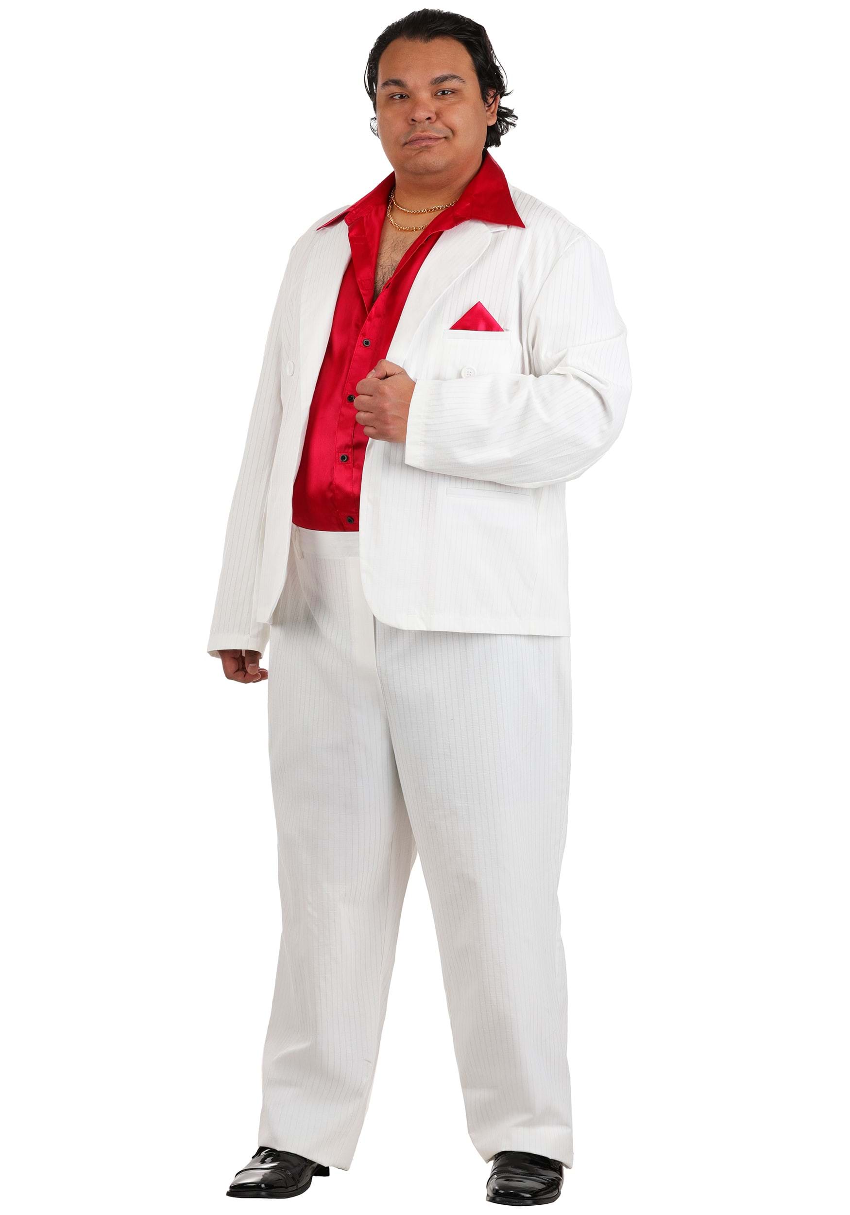 Plus Size Suave 80s Gangster Men's Fancy Dress Costume | 80s Fancy Dress Costumes