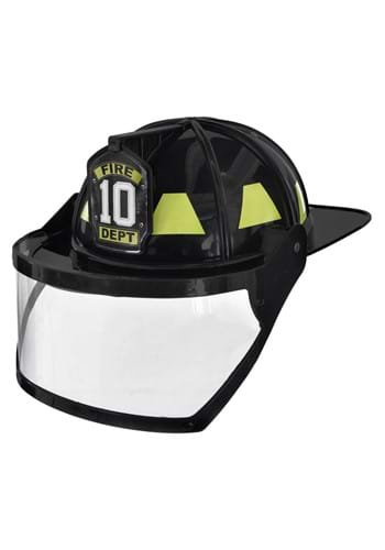 Adult Black Firefighter Costume Helmet