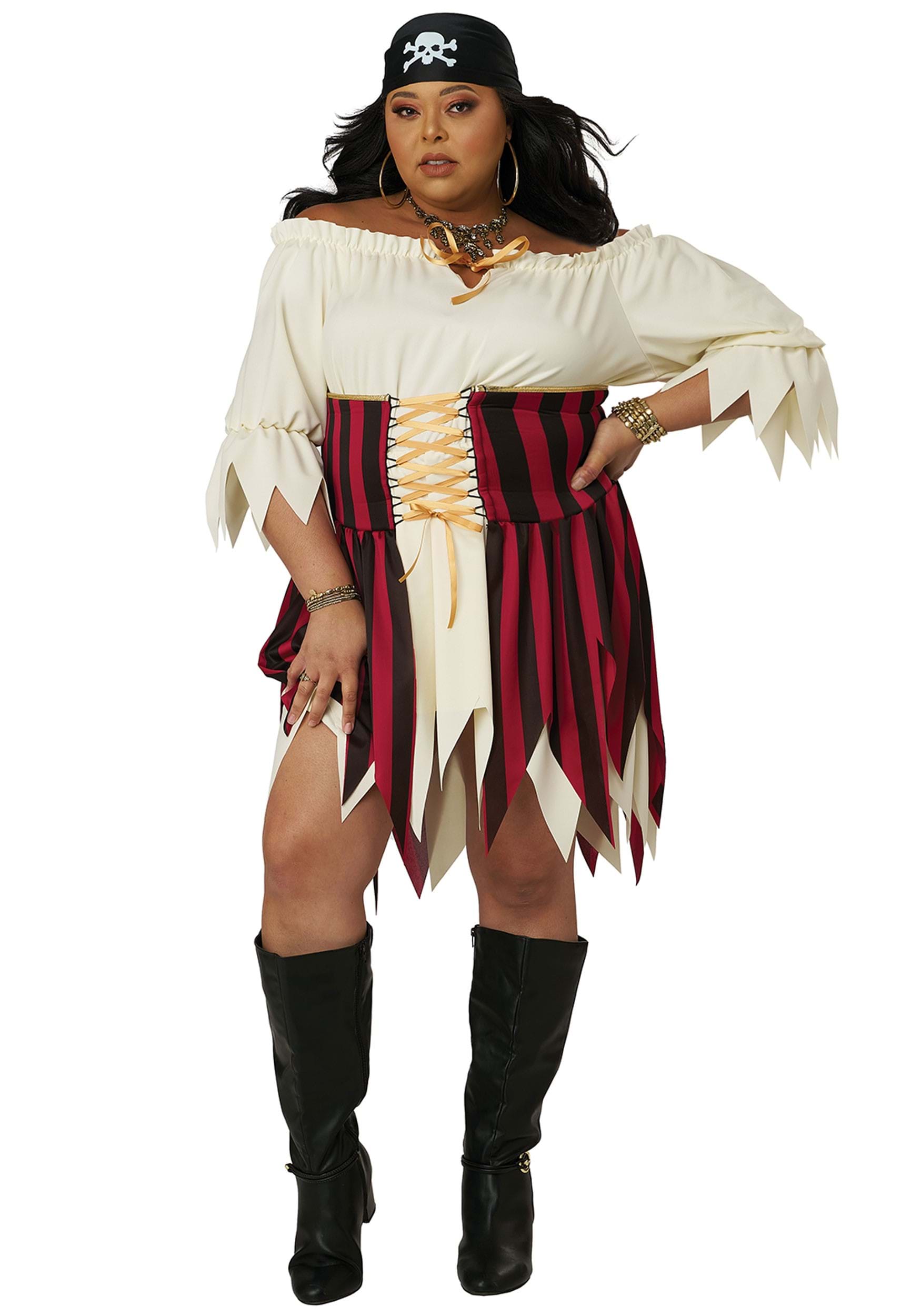 Women's Plus Size Sultry Sea Pirate Fancy Dress Costume | Adult Pirate Fancy Dress Costumes