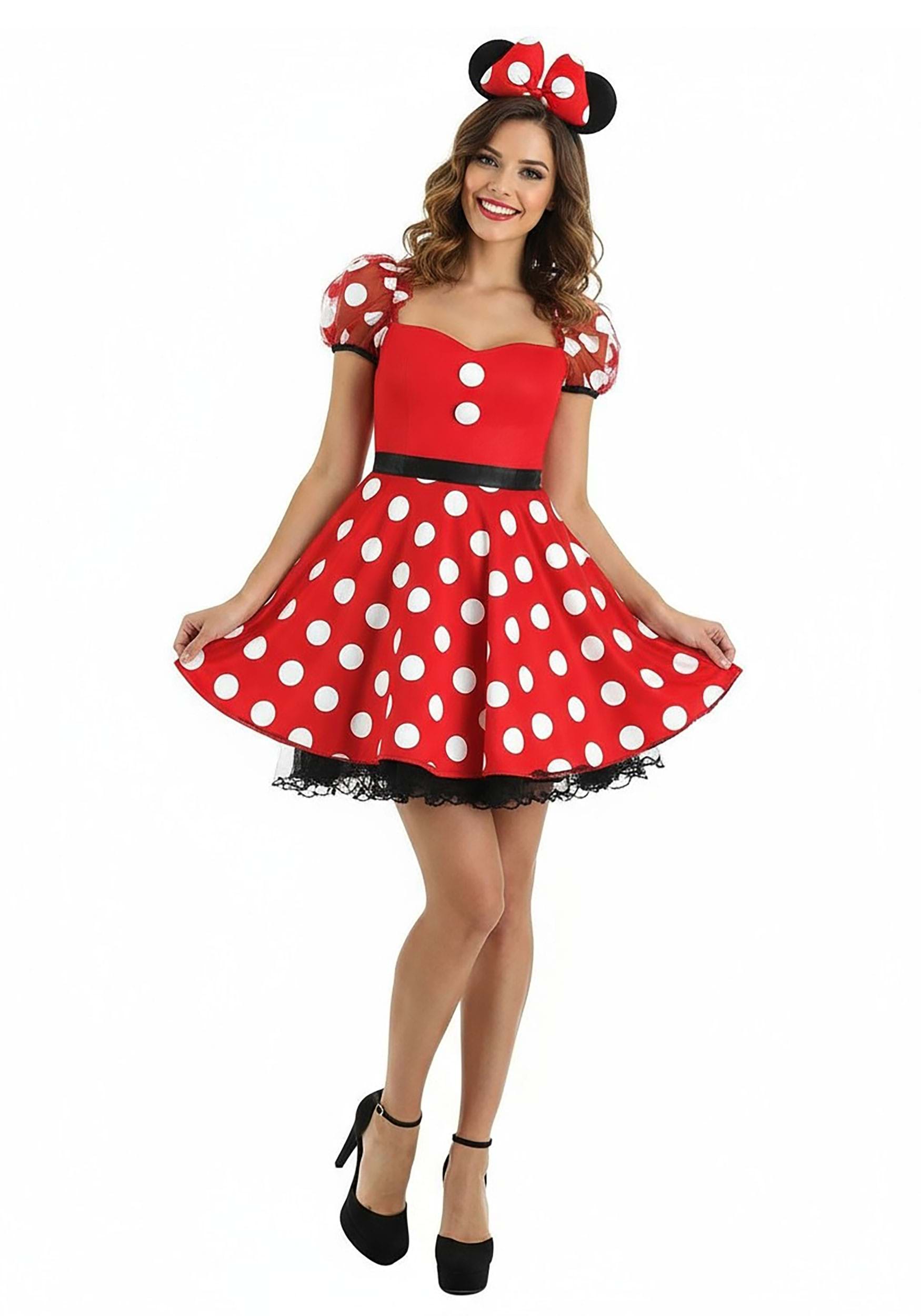 Minnie Mouse Polka Dot Fancy Dress Costume for Women | Disney Fancy Dress Costumes