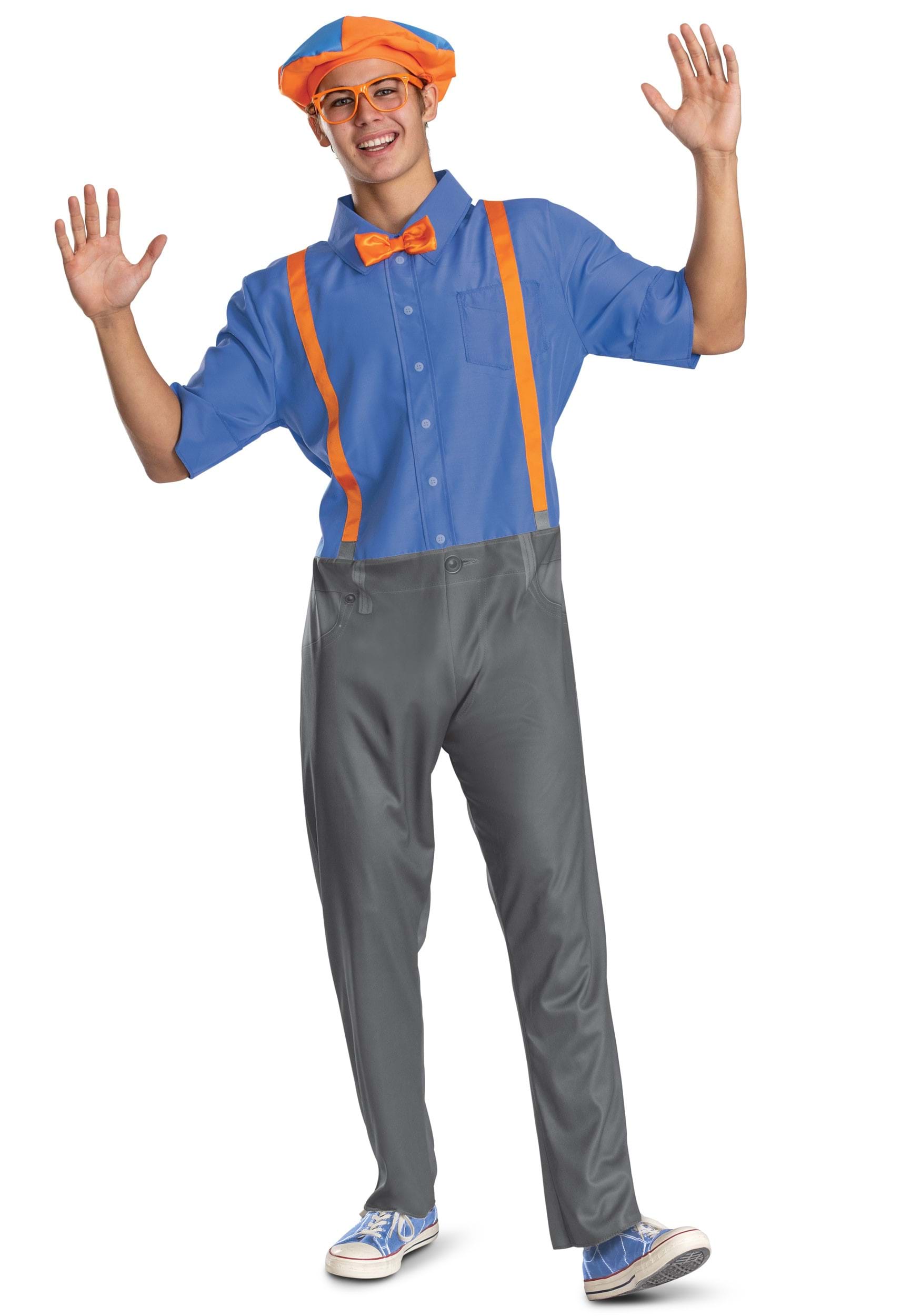 Photos - Fancy Dress Fancy Disguise Limited Adult TV Blippi  Dress Costume | TV Show  Dress Costumes Gray/Blue/Orange 
