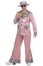 Men's Pink 70's Pimp Suit Costume Alt 6