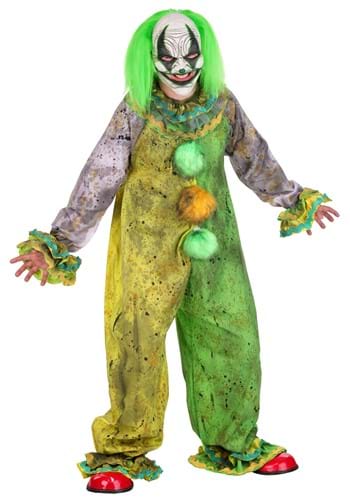 Adult Green Carousel Clown Costume With Mask