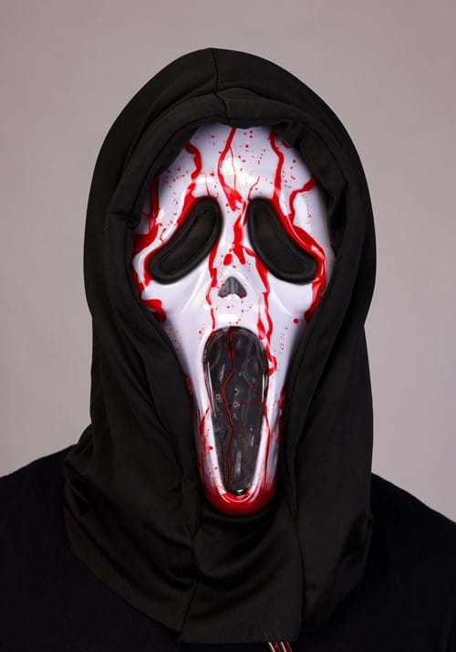 Ghost Face Bleeding Adult Mask with Knife Costume Kit | Scream Costumes
