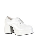 Mens White Disco Pimp Shoes