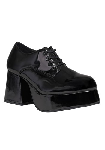 Mens Patent Black Disco Pimp Shoes