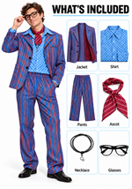 Adult Purple Striped 60's Swinger Costume Alt 1