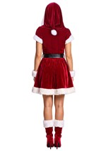 Womens Plush Santa Claus Costume Dress Alt 1