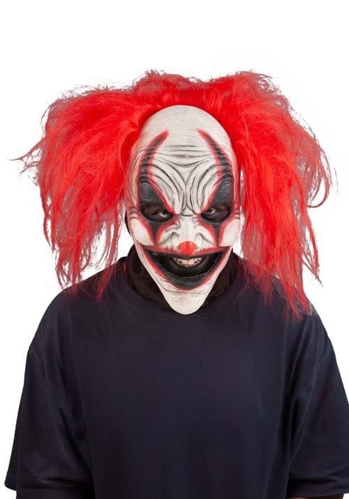 Adult Red Carousel Clown Costume Mask