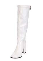 Womens Patent White Gogo Costume Boots Alt 3