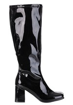 Womens Patent Black Gogo Costume Boots Alt 4