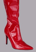 Womens Red Patent Thigh High Boots Alt 4