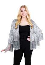 Womens Silver Fringe 1970s Costume Jacket Alt 2