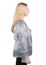 Womens Silver Fringe 1970s Costume Jacket Alt 5