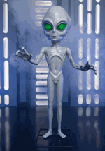 4.5FT Little Grey Man Alien Animatronic Decoration