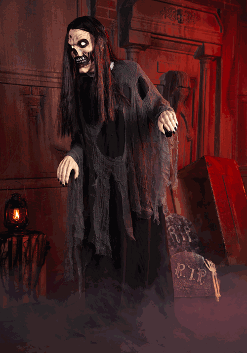 5.9FT Lumbering Lady Zombie Animatronic Decoration